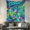 Hedgehog Sonic Bolt Wall Hanging Printed Fabric Blanket Decorative Tapestries for Bedroom Living Room Home Decor