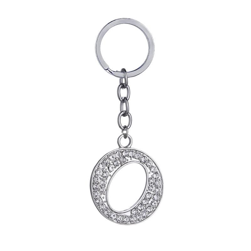 Fashion Charm 26 English Letters A-Z Alphabet Keychains Car Bag Crystal Rhinestones Alloy Name Key Chains Jewelry