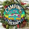 Vintage Camper Van Tin Sign, Round Retro Metal Wall Art, Camping Decor for Living Room, RV Garage, Man Cave, 7.8 Inch