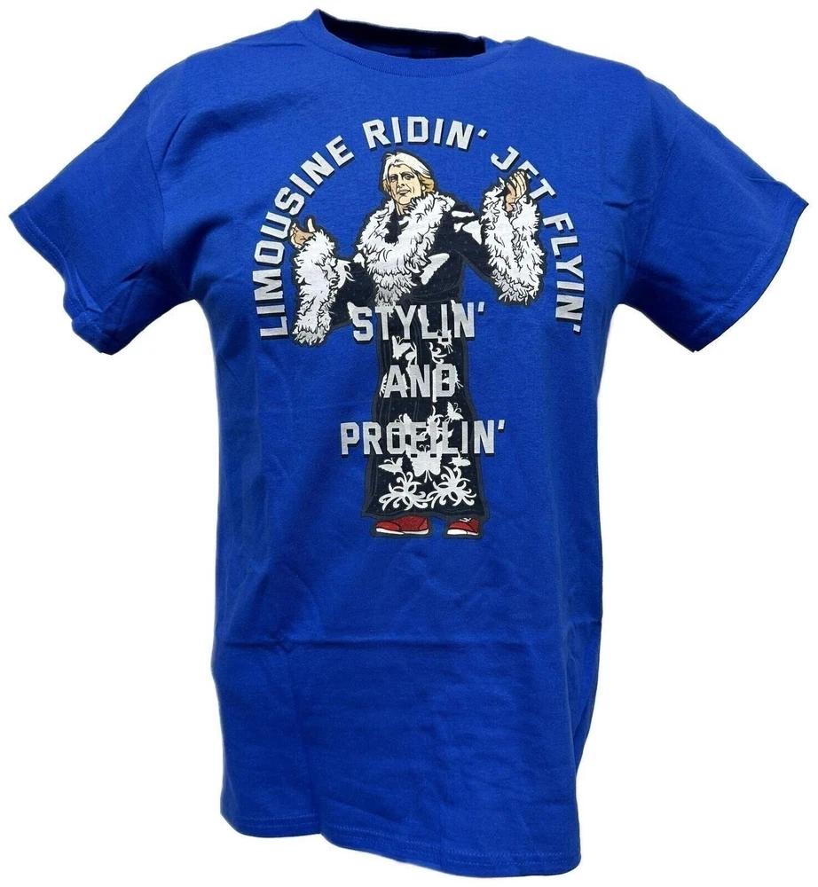 Ric Flair Limousine Stylin and Profilin Unisexs Blue Tshirt M
