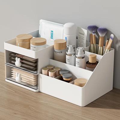 Large Capacity Cosmetic Storage Box Makeup Drawer Organizer Skincare Makeup Stationery Storage Box for Dressing Table Desktop