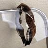 Retro New Coffee Color Knitting Twist Plaid Headband Width Hair Hoop for Womens Girls Elegant Hairband Fashion Hair Accessories