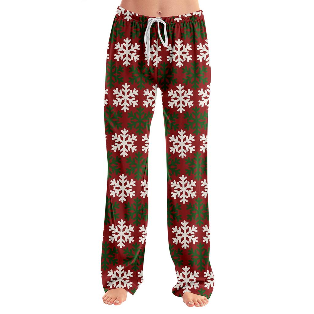 Adult fashionable loose Christmas printed casual pants, loungewear, sleep pants