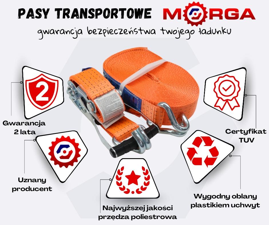 5T transport belt 2m wide 50mm complete with buckle with rubber lining 230mm with certificate, MORGA standard