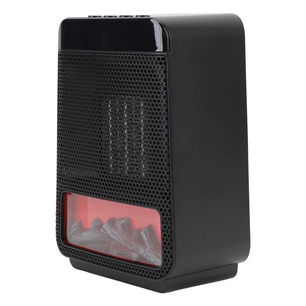 3D Flame Space Heater 4 Gears Timing Desktop Heater Fast Heating PTC Ceramic Heater for Bedroom Offi