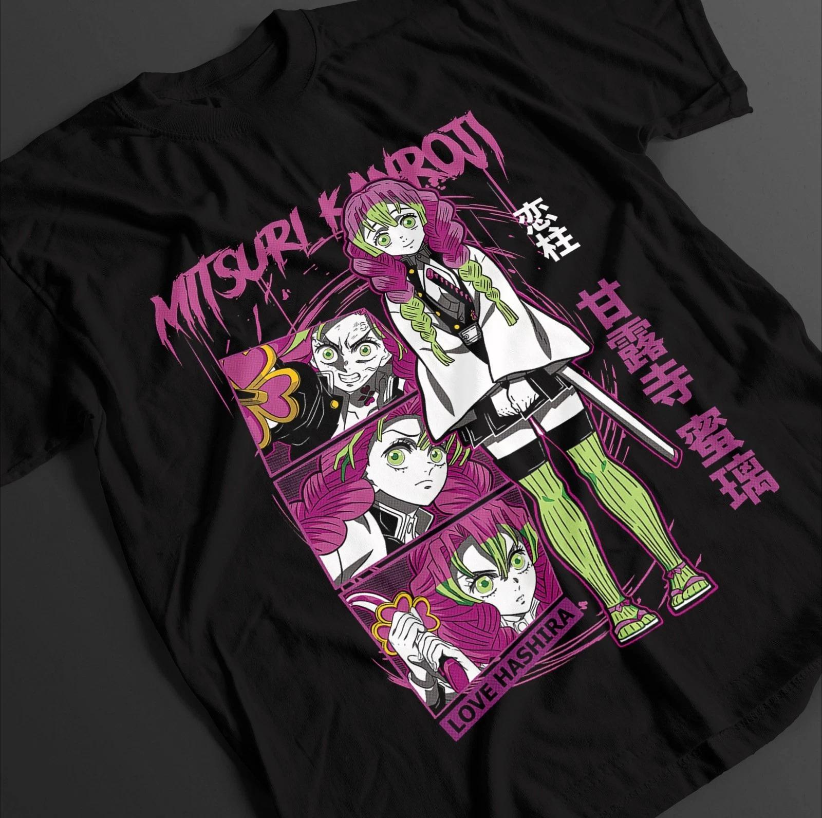 

Demon Slayer Shirt Mitsuri Kanroji TShirt Tanjiro KNY Anime Akaza Top Muzan Tee Summer Unisexs and Womens Top M