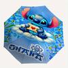 1pc Stitch,Flower Automatic Folding Umbrella: Compact 8-Bone Design Cartoon Outdoor Travel Companion, Business Umbrella, Christmas Valentine