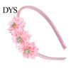 Flower Headband Princess Rhinestone Inlaid Multi-Petal 3D Flowers Lightweight Comfortable Hair Hoop Girls Party Accessory Transparent Plastic