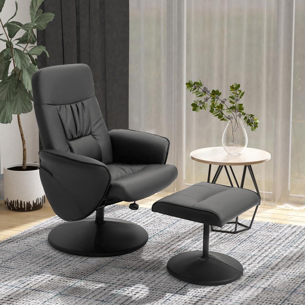 Relax Armchair with Footrest 360 degrees Swivel Relaxation Armchair with Reclining Backrest for TV