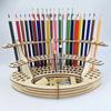 Paint Brush Holder Holes Wooden Paint Brush Holder Stand Desk Organizer Watercolor Brush Tray Rack for Pencils Paint Brushes