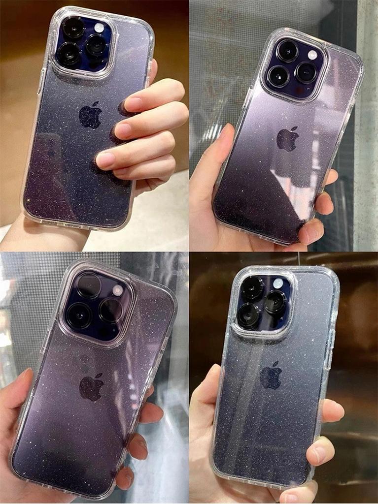 Clear Glitter Phone Case For For Iphone 17Air 15 11 12 13 14 16 Pro Max Xs XR Max Plus Mini SE  Soft Transparent Cover