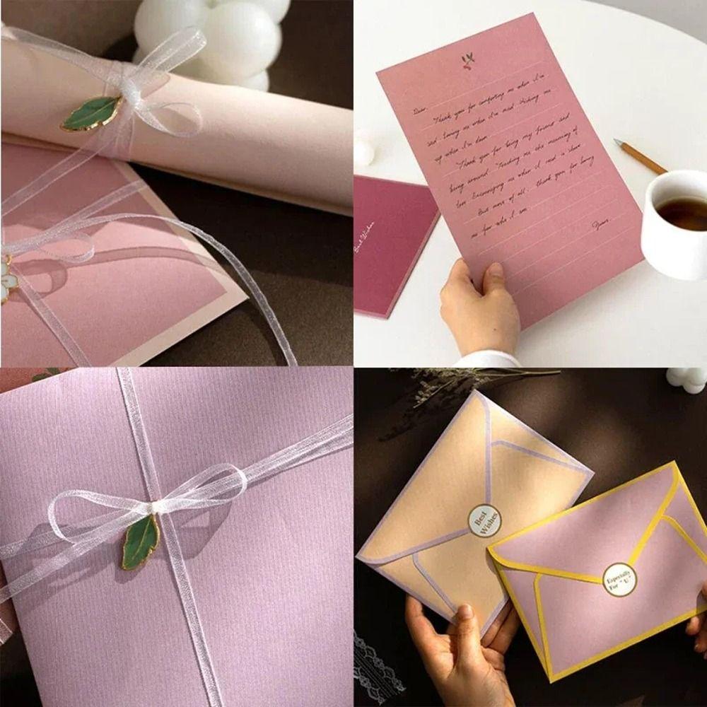 DIY Postcard Floral Envelopes with Stickers Letter Writing Paper Letter Pads  Stationery