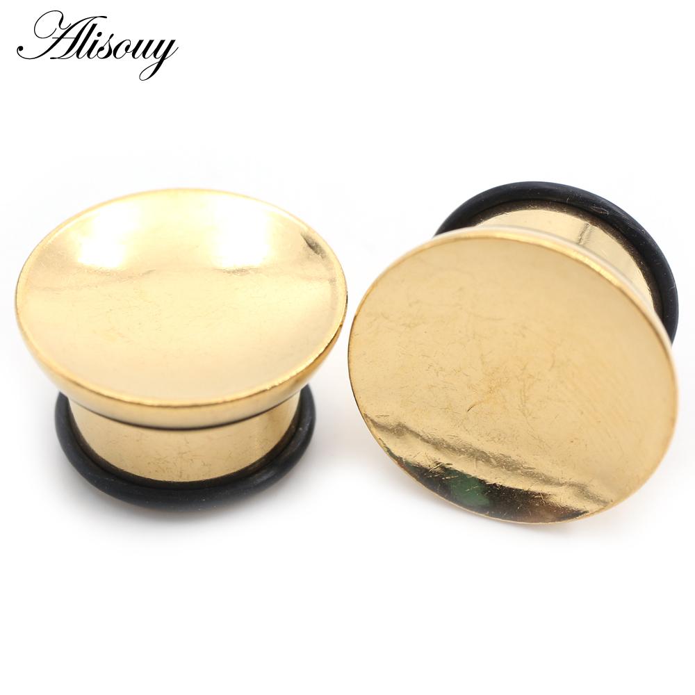 

Alisouy 2 шт. вогнутые полые чашеобразные расклешенные ушные туннели из нержавеющей стали заглушки расширители растяжители датчики пирсинг украшения для тела 6mm