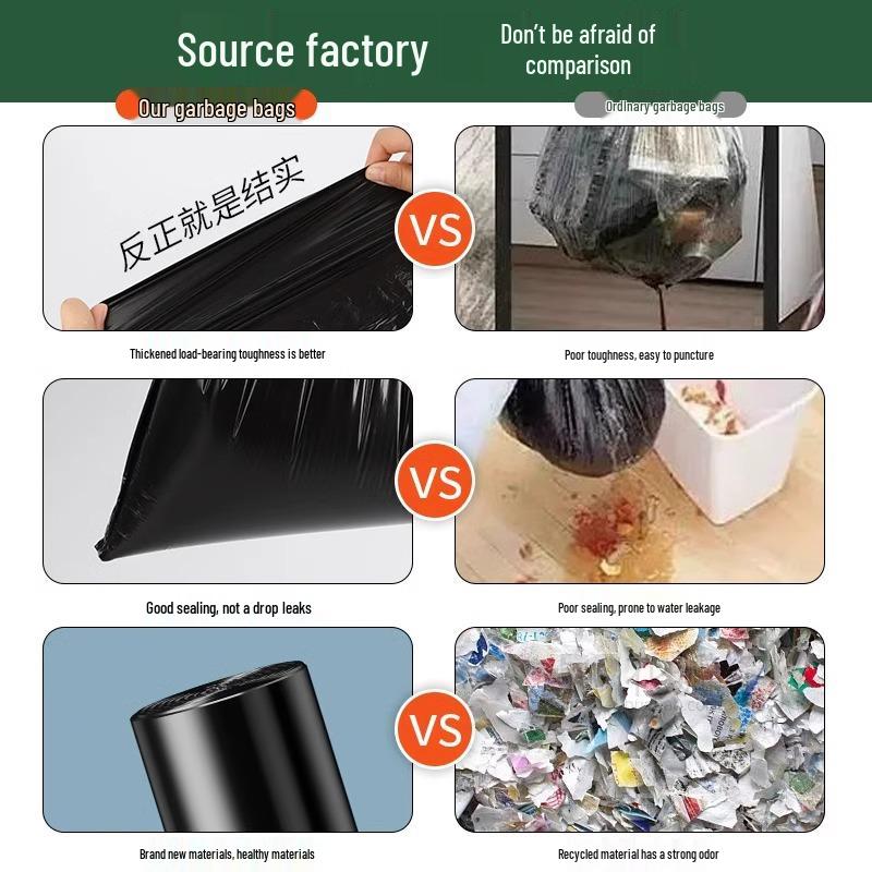 Thickened Large Drawstring Trash Bags for Kitchen, Bathroom, and Office Use