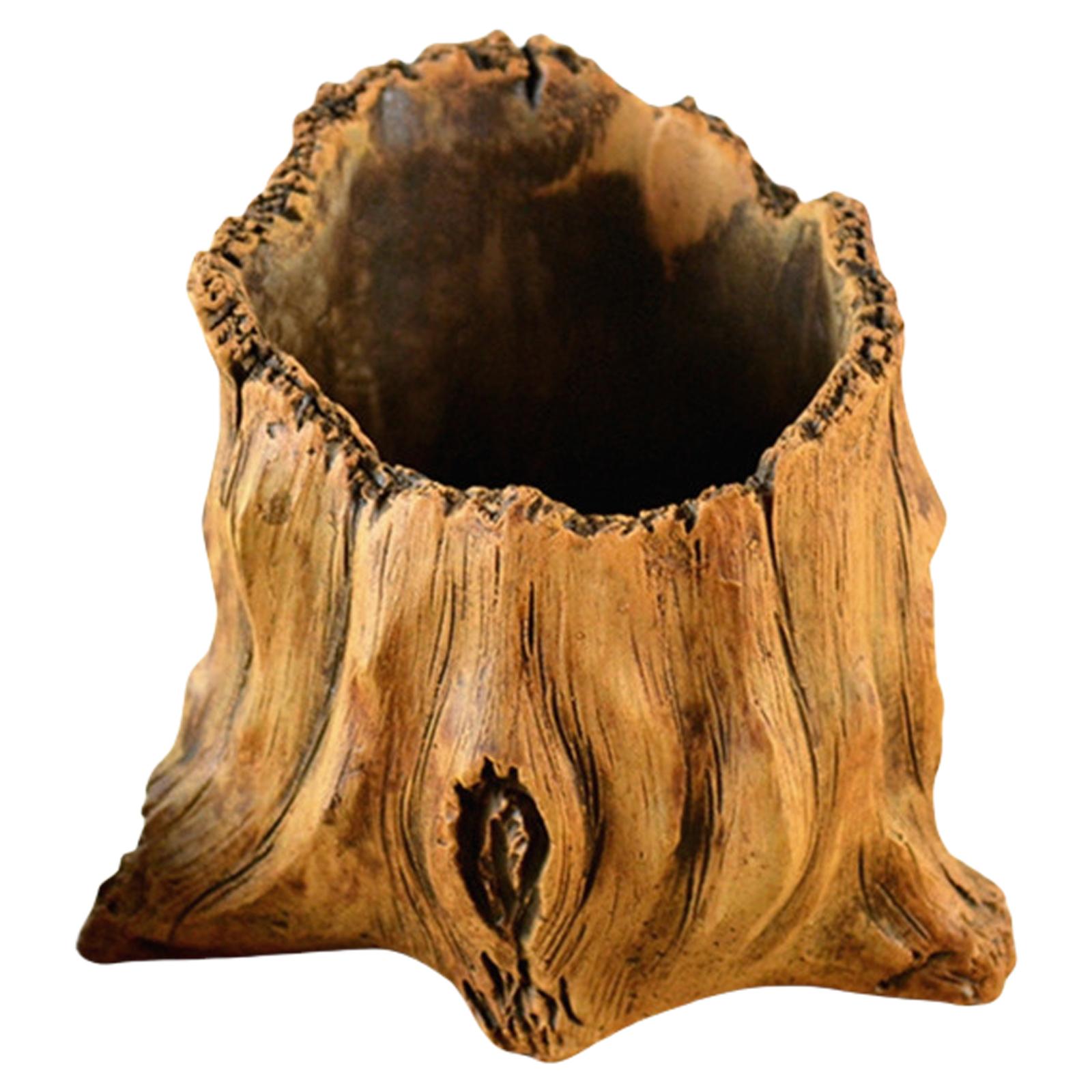 

Винтажный цементный горшок с имитацией текстуры корня дерева для суккулентов, бонсаев, садовых украшений, внутреннего и наружного применения E