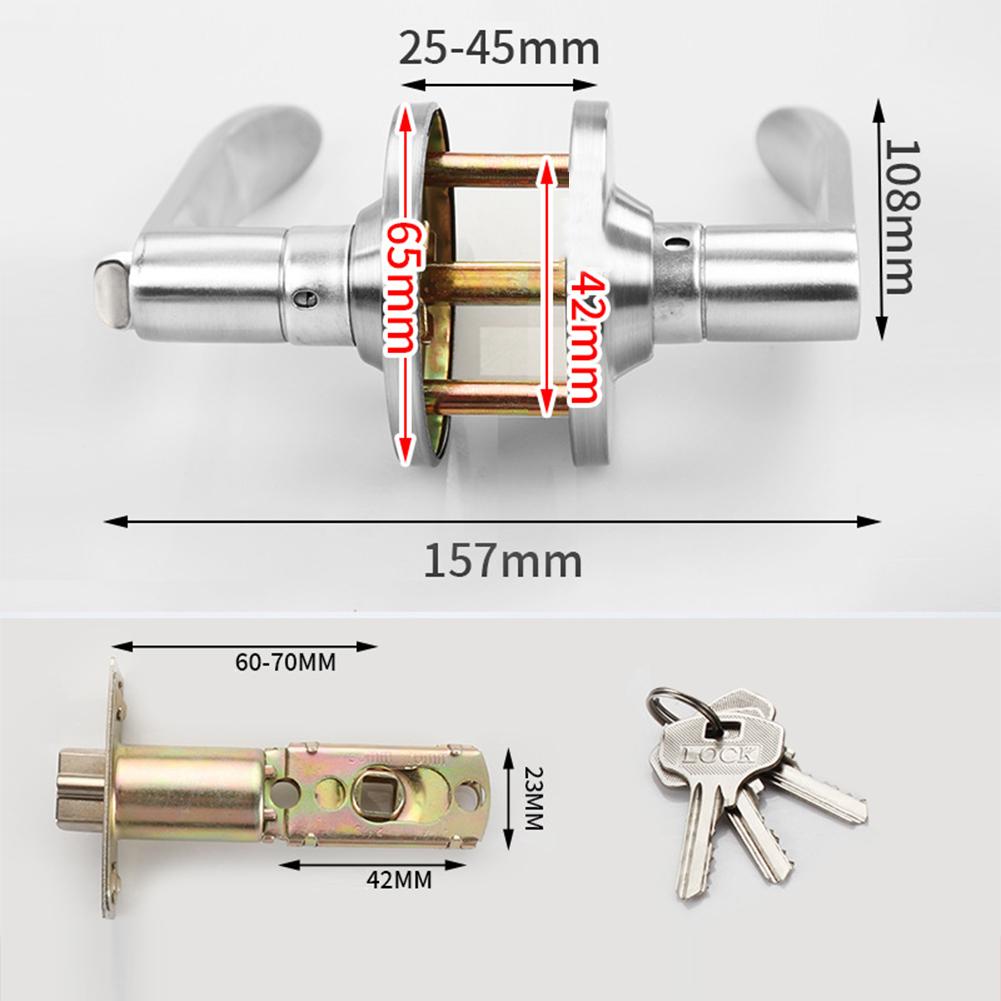 3-Rod Door Lock Aluminum Alloy Mortise Lock Door Knob Lock Set Easy Installation Universal Lock