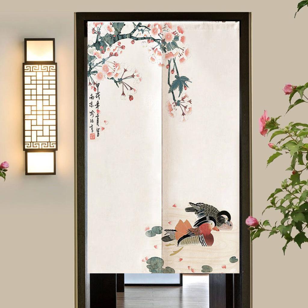 VIKAMA Chinese-style Twin-Door Curtain Restaurant Guesthouse Semi-Curtain Kitchen Bedroom Partition Curtain Home Decoration