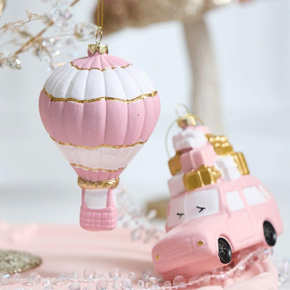High-quality Pink Christmas Hanging Decoration Plastic Gift Box Xmas Ornament Ball Festival Shopwindow Xmas Baubles Christmas