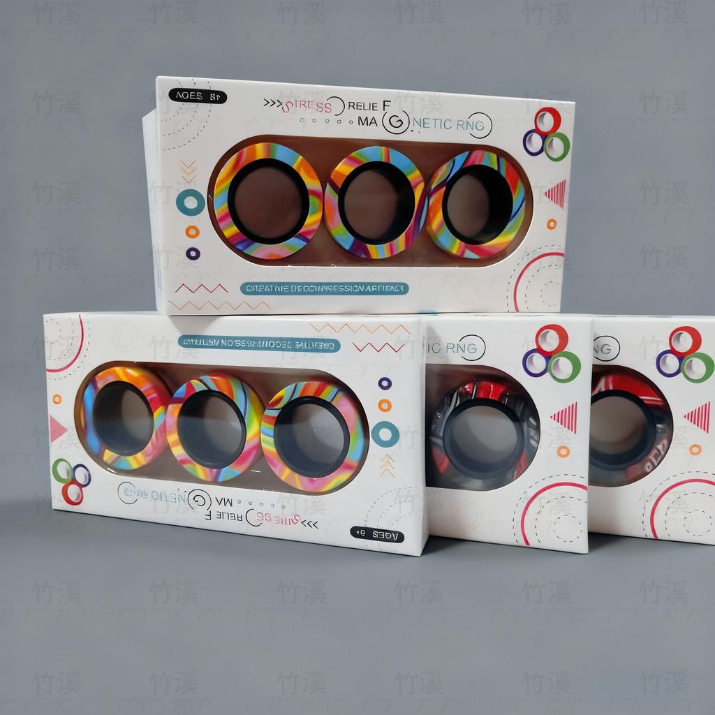 Magnetic Spinner Rings Set of 3, Fidget Pack, Perfect Gift for Adults, Teens and Children