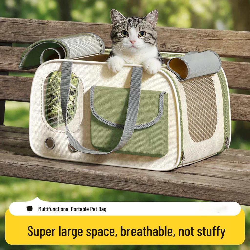Portable Pet Carrier Crossbody Bag for Cats & Dogs, Large Capacity & Breathable Design