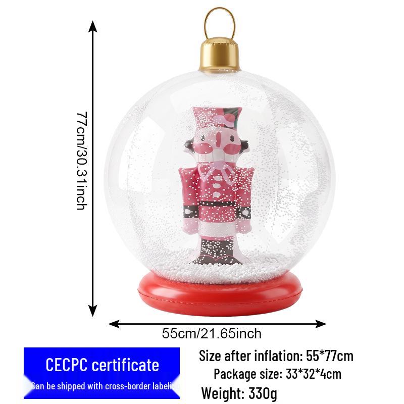 Eco-Friendly PVC Cartoon Inflatable Christmas Ball for Indoor Courtyard Decor