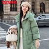 YAYA Women's Long Hooded Duck Down Puffer Jacket