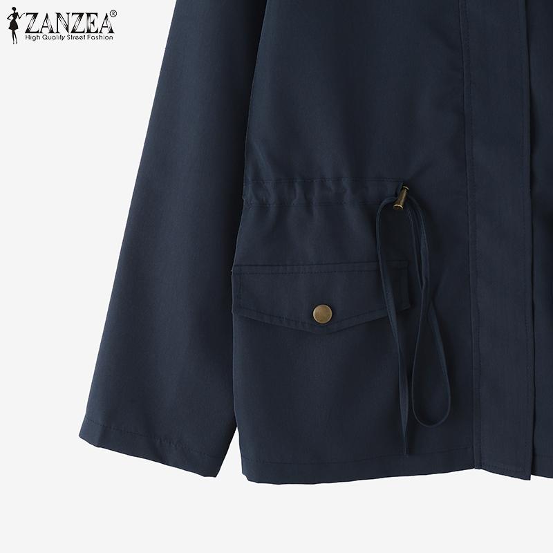ZANZEA Womens Casual Long Sleeve Zipper Cardigan Thin Jackets