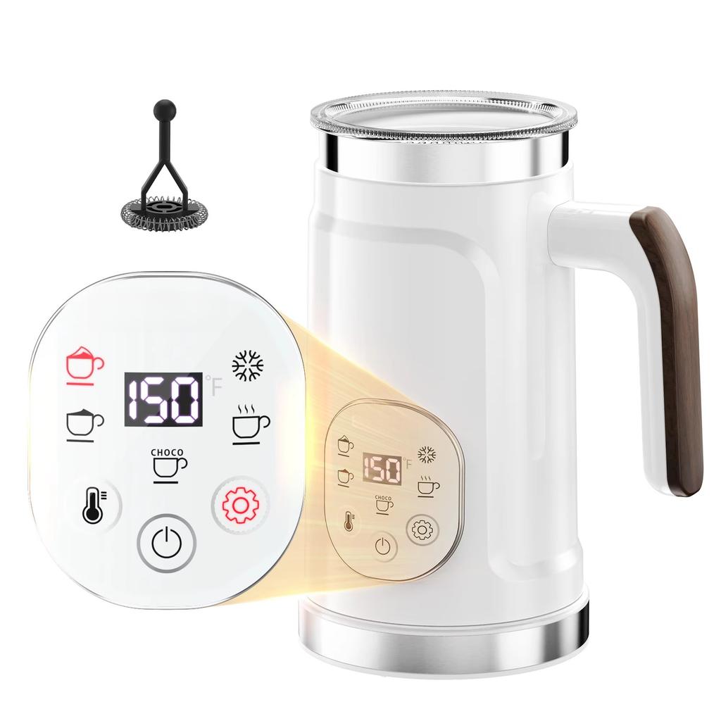 5-in-1 Milk Frother with Upgraded LED Display Touch Screen Hot And Cold Foam Maker Milk Warmer for Coffee Latte