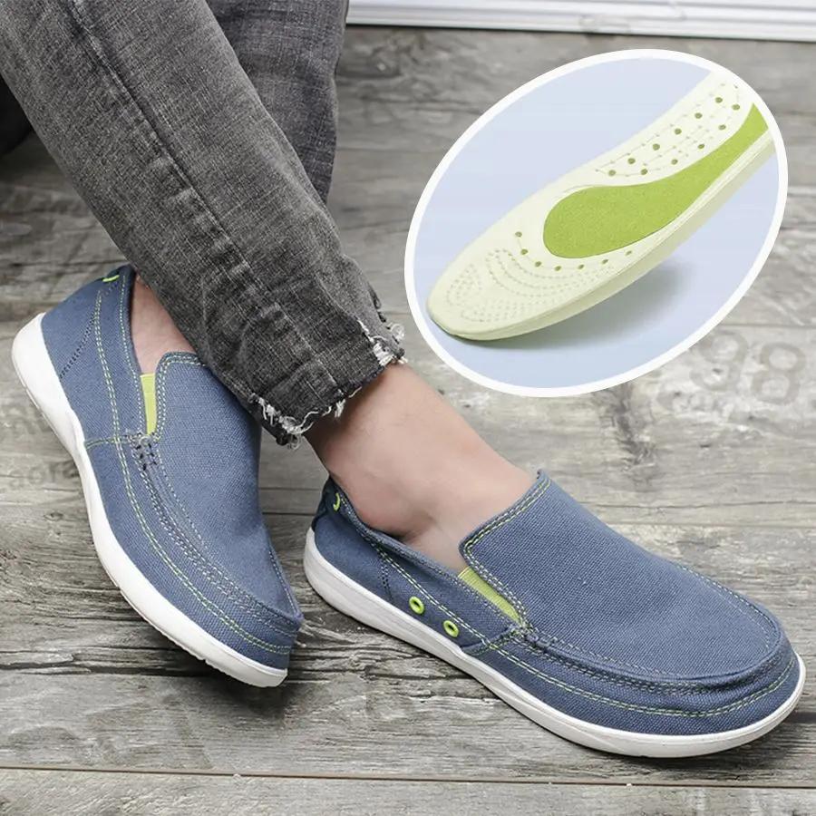 New Men Canvas Fashion Men's Casual Shoes Light Non-slip Loafer Flat Driving Shoes Outdoor Sneakers Vulcanized Shoes