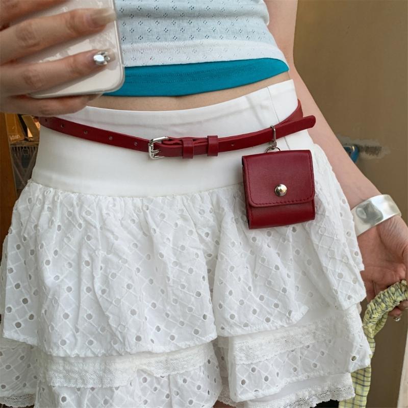 Adjustable PU Leather Waist Bag Belt Feature Detachable Mini Purse for Women Casual Outfit Accessory Solid Color Design