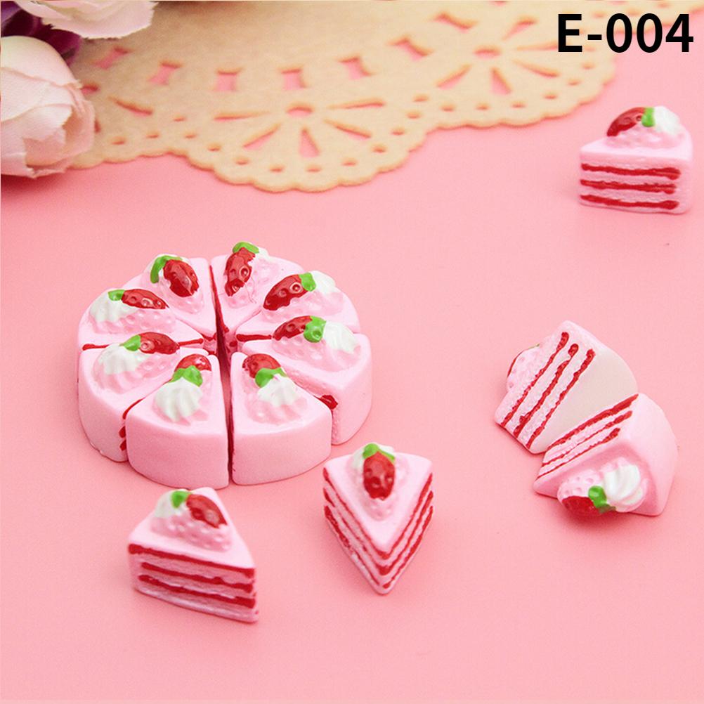 10 STÜCKE Flache Rückseite DIY Miniatur Künstliche Gefälschte Lebensmittel Kuchen Harz Cabochon Dekorative Handwerk Spielen Puppenhaus Spielzeug