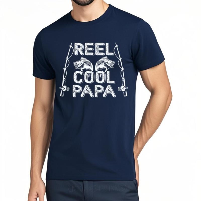 Unisexs Top Printed For Her Oneck Tshirt Casual Reel Cool Papa Fishing Rods Fish Fashionable For Her Top Tees Lightweight Tee