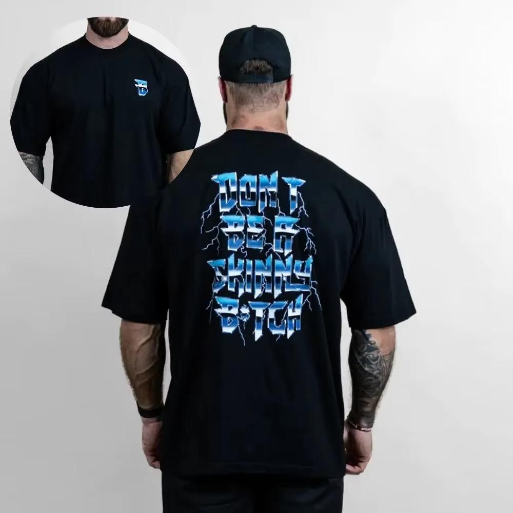 CBUM Tričko Gym Thavage Svalnaté Bavlna Pánské Krátký Rukáv Tričko Kulturistika Sportovní Trička Letní Trénink Cvičení Běhání Topy