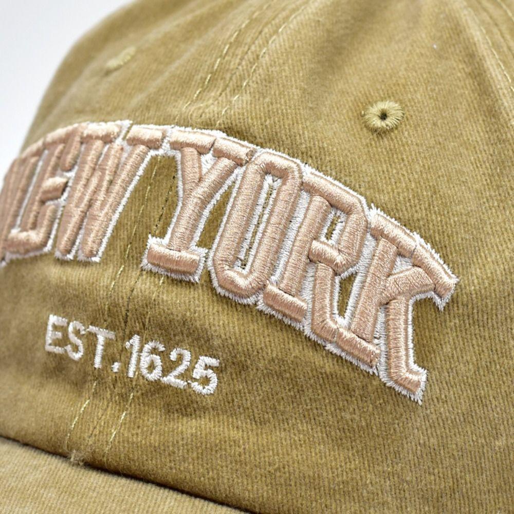 Washable Sport Duck Tongue Cap Cotton Letter Embroidery Sun Hats New York Baseball Cap Unisex