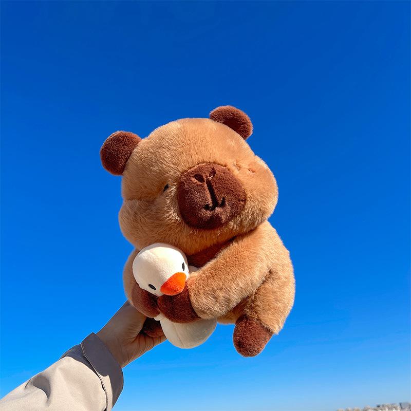 Holder andedukke capybara dukke pute søt supermyk kapibara dukke plysjleketøy barnebursdagsgave