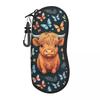 Custom Highland Cow And Flower Shell Eyeglasses Case Women Men Fashion Glasses Case Sunglasses Box Pouch
