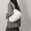 Fluffy Faux Fur Shoulder Bag Women Soft Elegant Underarm Bag Thin Shoulder Strap Plush Handbag Winter Versatile Commuter Totebag