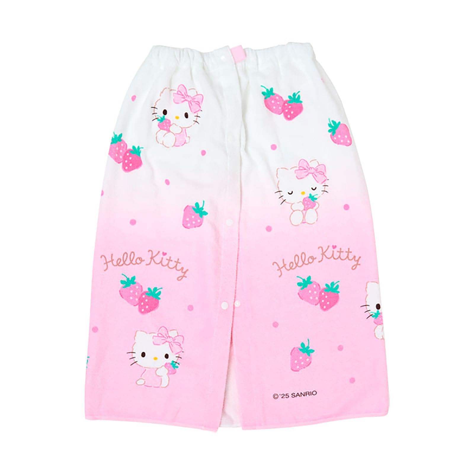 

Sanrio 70cm Hello Kitty Wrap Towel for Pool Changing Towel with Snap Buttons and Name Tag Kids Girls, Pink, 100% Cotton, Accessory, (Product Number