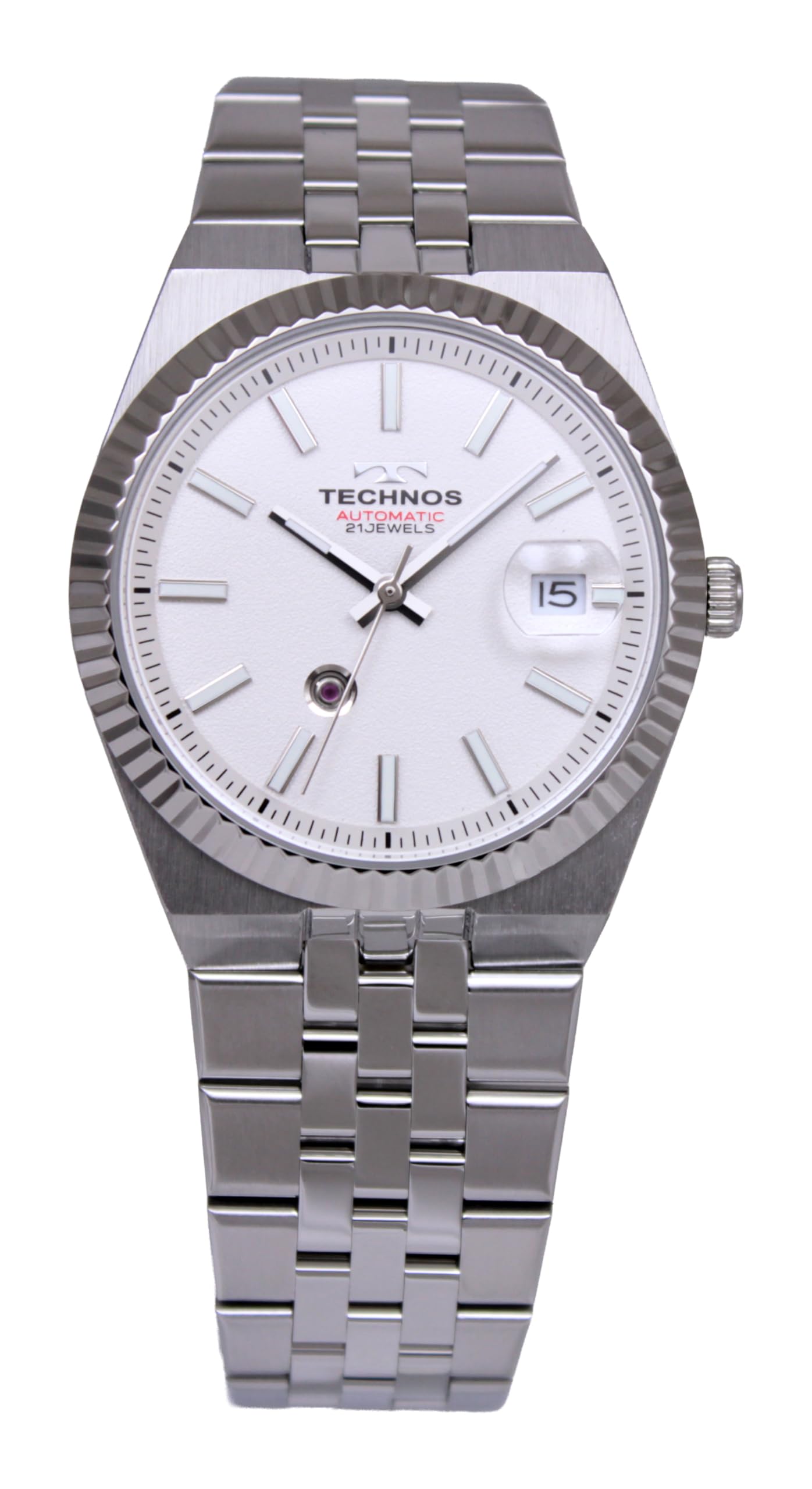 TECHNOS Automatic Mechanical Watch with Date and Skeleton Back T9C46SS [TECHNOS]