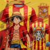 2026 New Arrival One Piece Luffy Spain Special Edition Football Quick-Drying T-Shirt Mens Casual Wear Anime Football Fan T-Shirt
