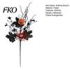Halloween Artificial Branch Stem, Glitter Black Fake Twig with Pumpkin, Eyeball, 3D Pumpkin Decoration Maple Leaves for Party, Indoor Table