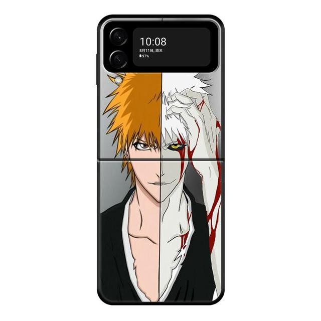Japanische Comics Bleach Kurosaki Ichigo Hülle für Samsung Galaxy Z Flip 4 Z Flip3 5g Hülle für Galaxy Z Flip Pc Hard Phone Shell