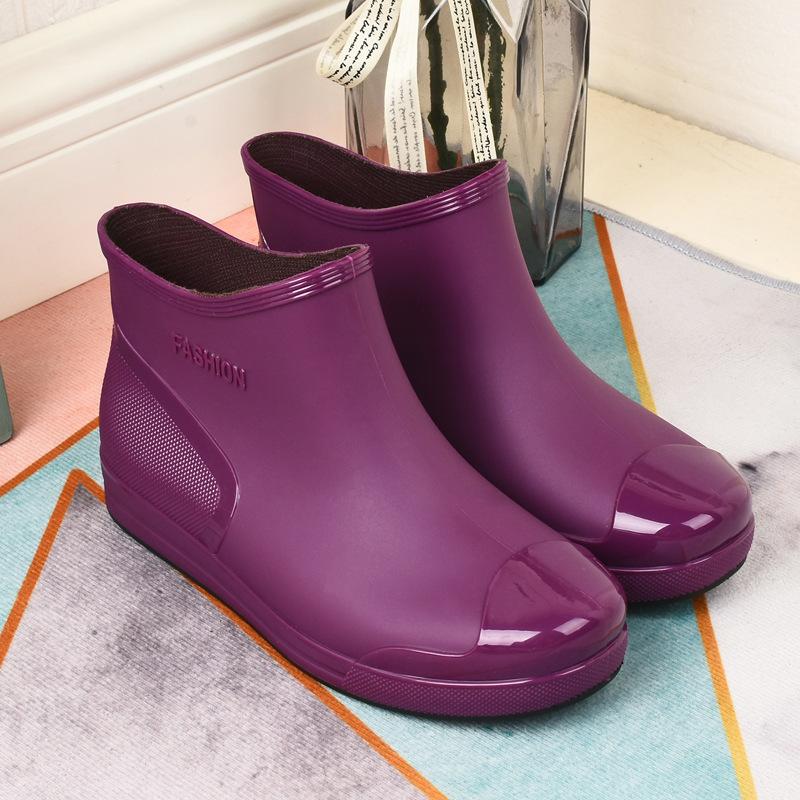 Rain shoes low-top rain boots short tube non-slip velvet water boots thermal cover shoes comfortable wear-resistant youth comfortable