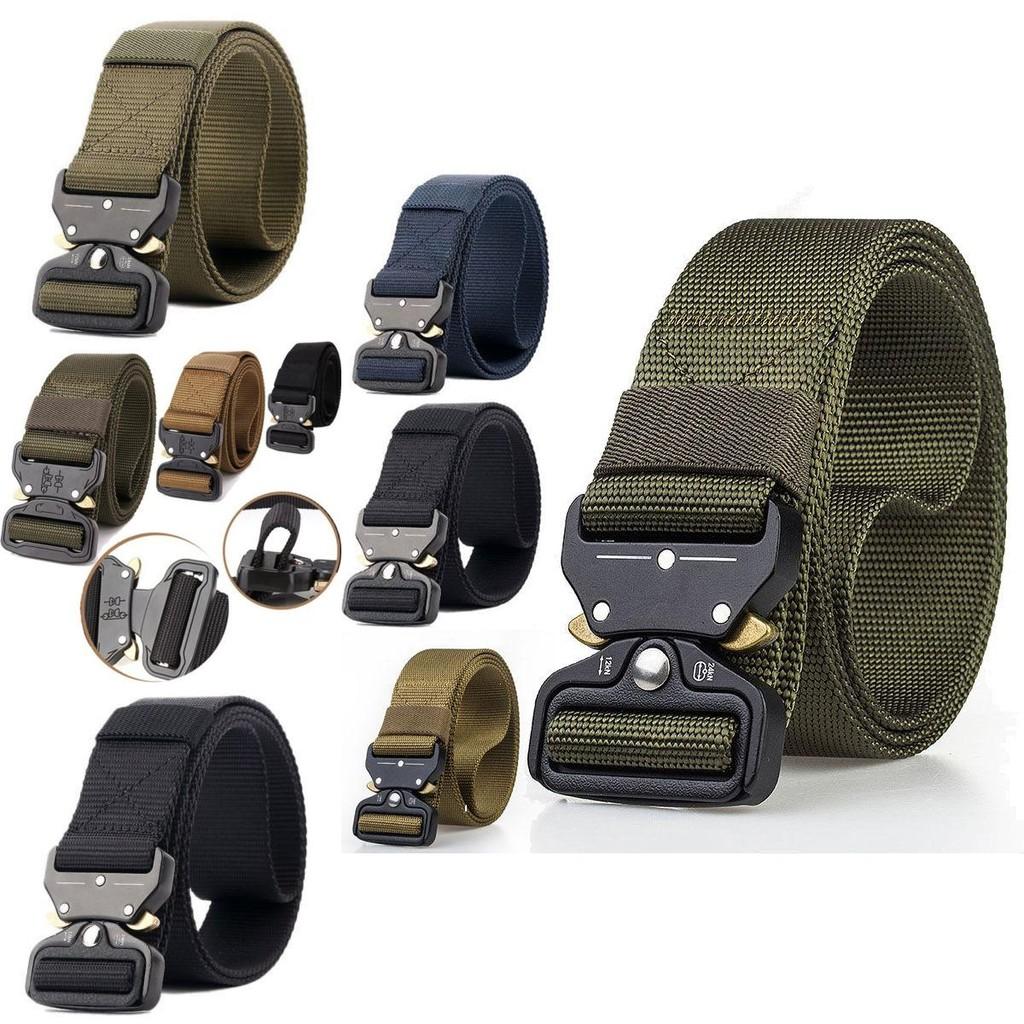 Men Tactical Belt With Automatic Buckle For Outdoor Military Training And Casual Wear