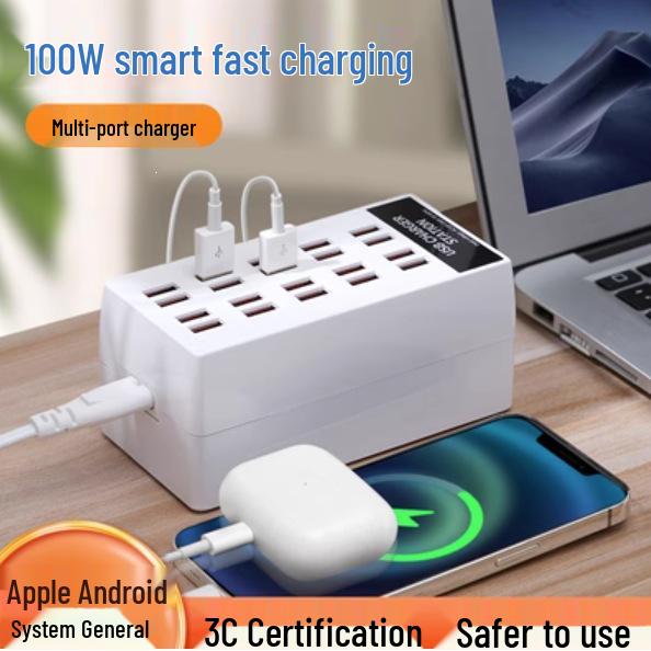12-Port High-Power Multi-Functional Smart USB Charger for Phones