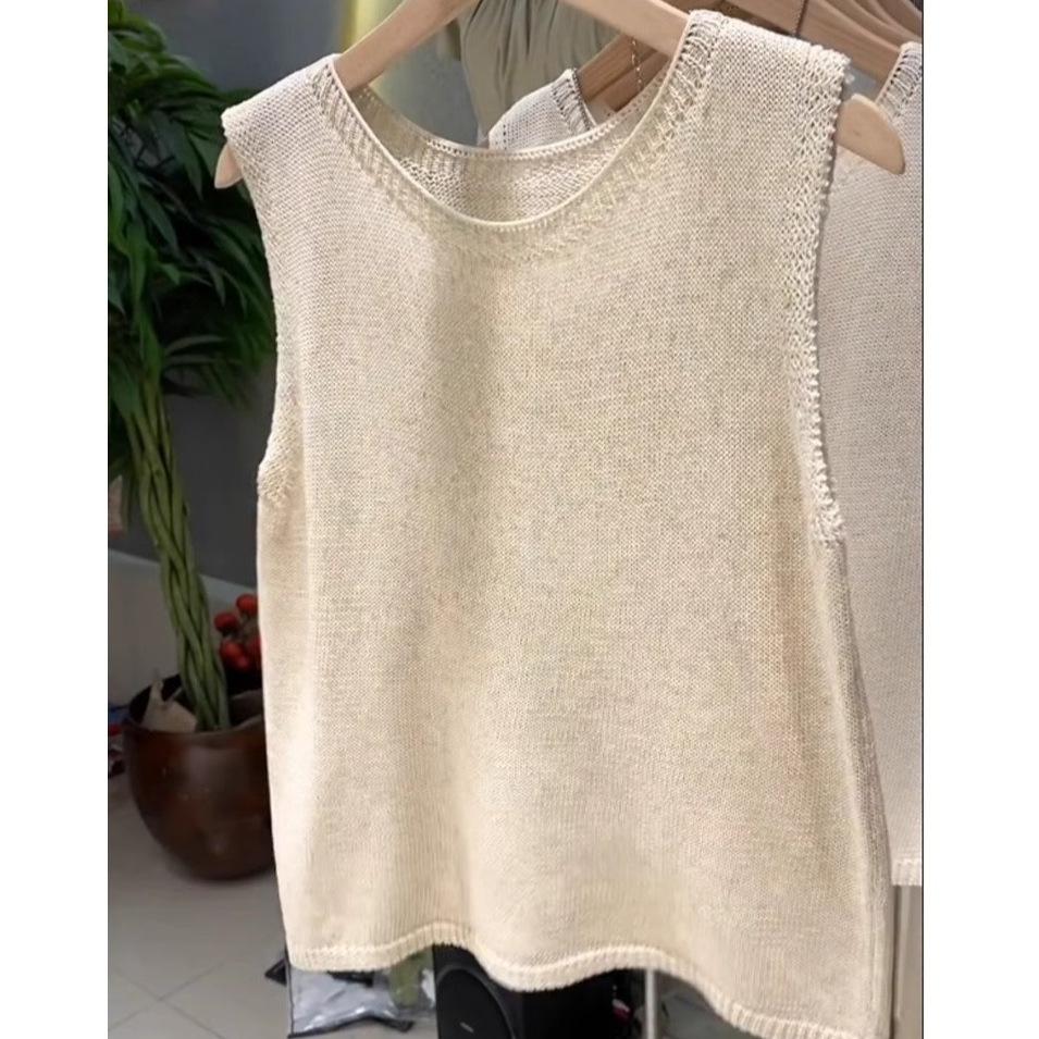 Highly recommended! Super comfortable Tencel linen knit vest for women - perfect summer sleeveless camisole.