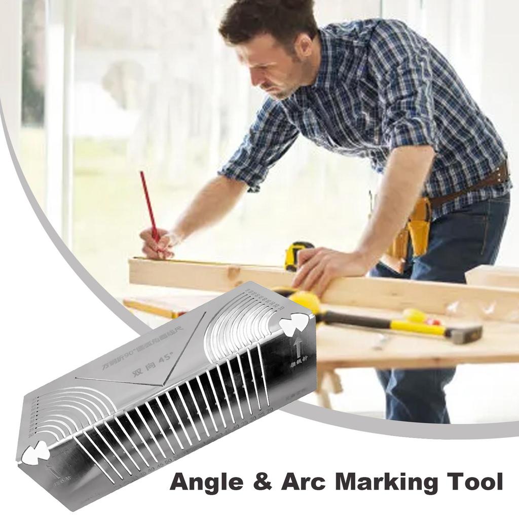 Flex Angle Marking Tool Square Right Angle Measuring Tool Metal Parallel Line Drawing Aid Pipe Cutting Guide For Construction