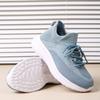 Toddler Girl/Boy High Top Stretch Sneakers, Breathable Knit, Soft Sole, Light Blue, 6.5–7 Years