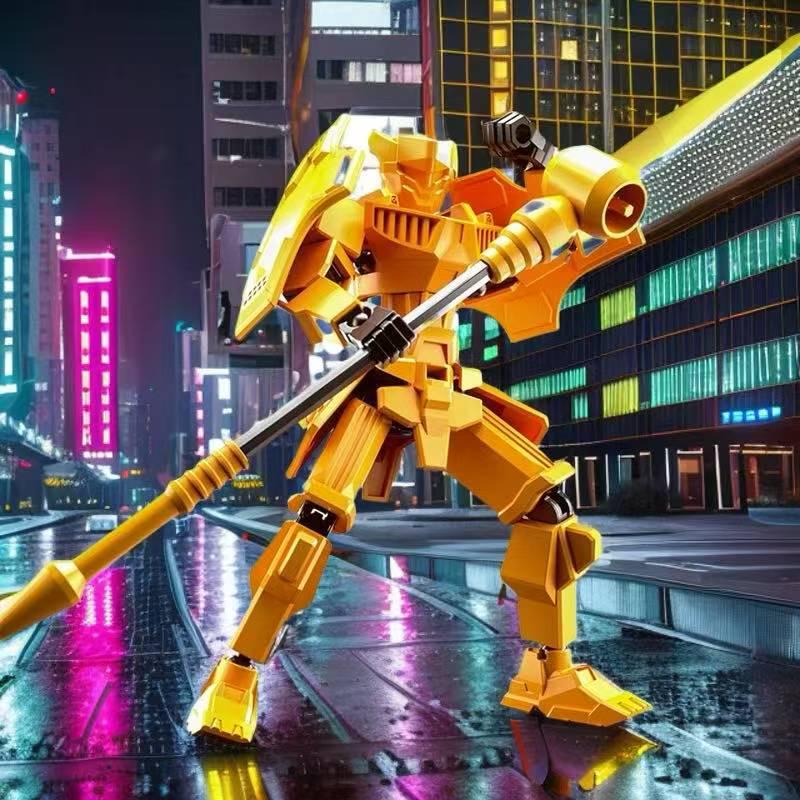 13-Joint Articulated Mecha Figure: 3D Toy Armor for Kids' Creative Assembly