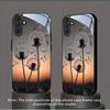 Dandelion Floating Fluff Pattern Tempered Glass Phone Case For iPhone 17 16 15 14 13 12 11 Pro Max 17 Air 7 8 Plus XR XS X Cover